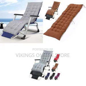 Folding Camping Reclining Deck Chairs With Cushion Outdoor Sun Lounge