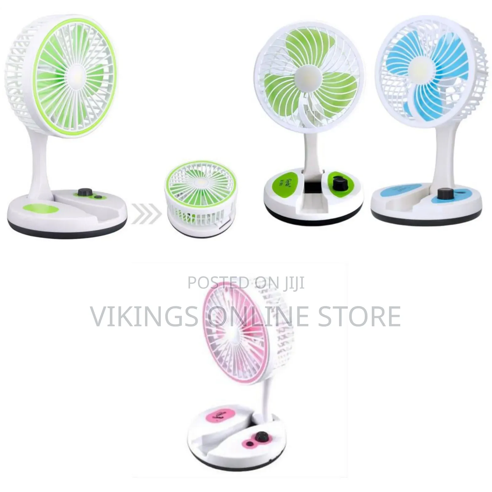 2 in 1 - Personal Fan Study Lamp With LED Light Folding Portable