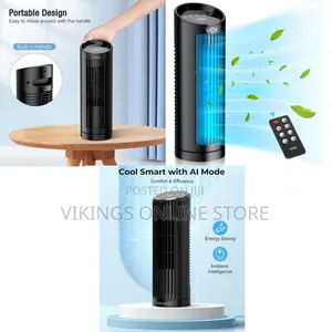 Tower Fan - 80° Oscillation, Remote Control, 13'' Portable Small Desk