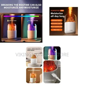 Portable Mini Volcano Humidifier, 300ml Small Cool Mist Humidifier