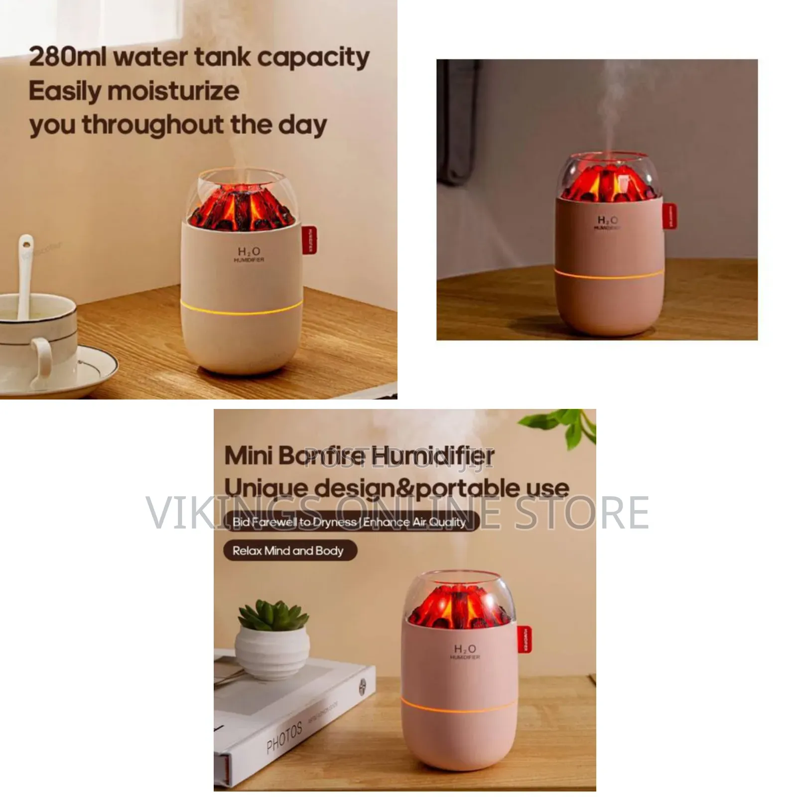 280ml USB Powered Portable Mini Humidifier, Small Cool Mist Humidifier
