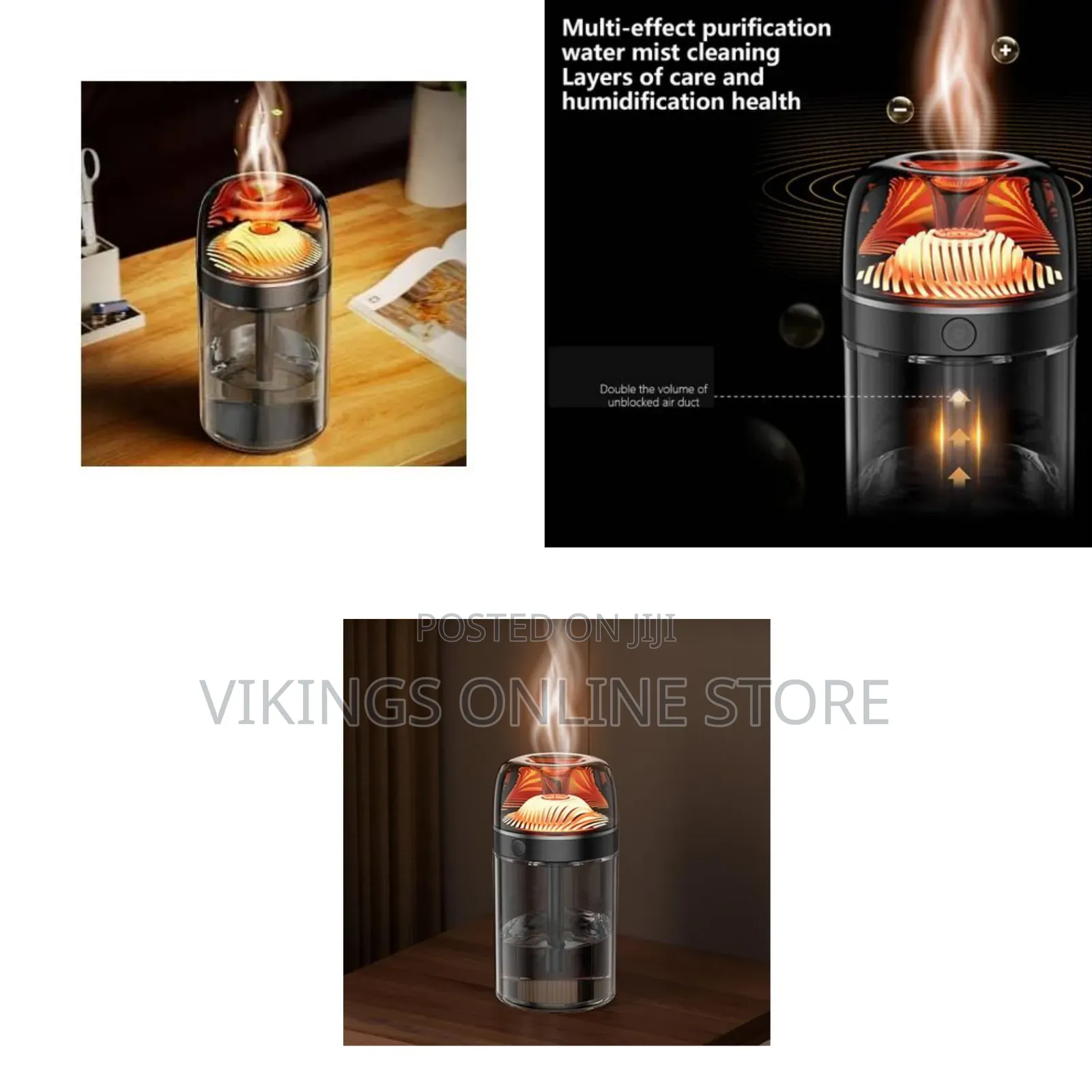 USB Desktop Mini Water Cool Mist Fireplace Flame Aroma Humidifier