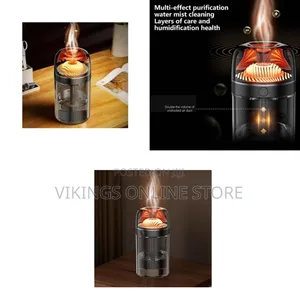 USB Desktop Mini Water Cool Mist Fireplace Flame Aroma Humidifier