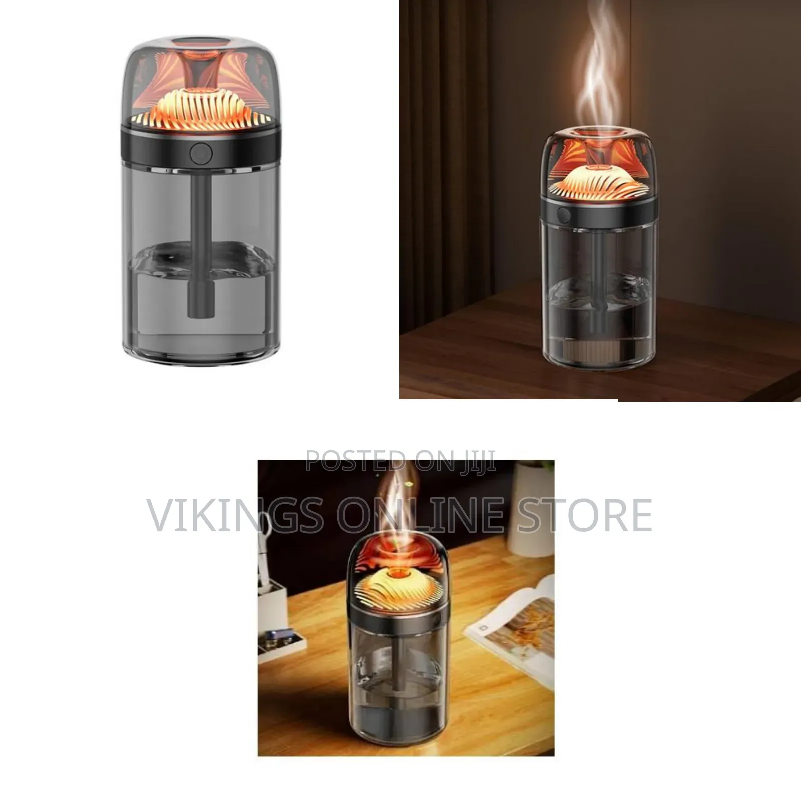 USB Desktop Mini Water Cool Mist Fireplace Flame Aroma Humidifier