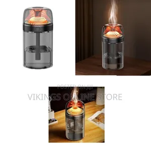 USB Desktop Mini Water Cool Mist Fireplace Flame Aroma Humidifier
