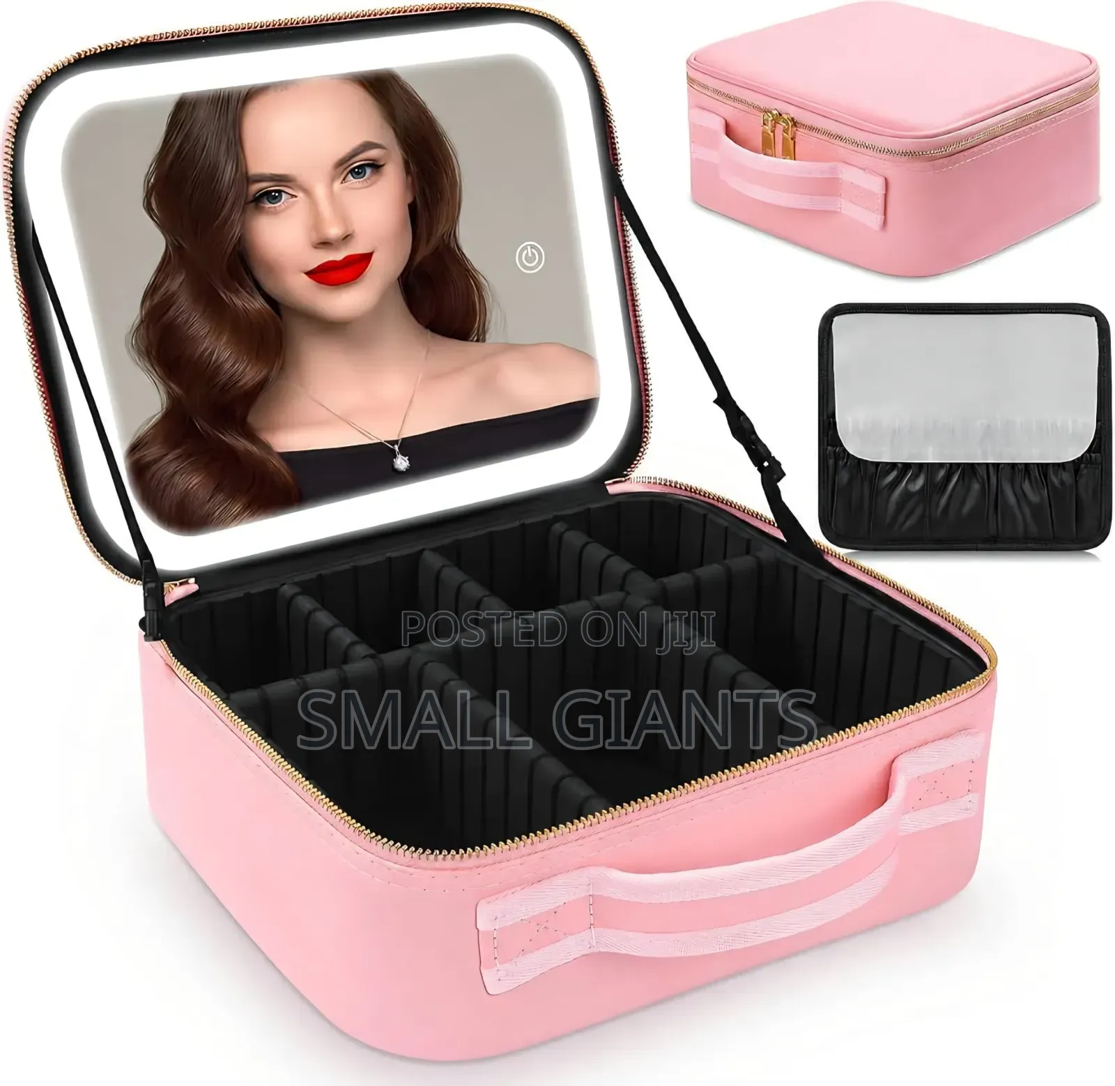 Travel Makeup Case With 3 Color LED Mirror
