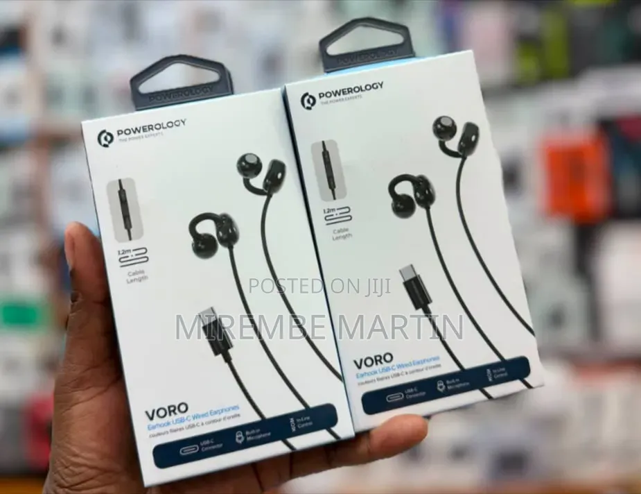 Powerology Voro Earhook USB-C Wired Earphones -