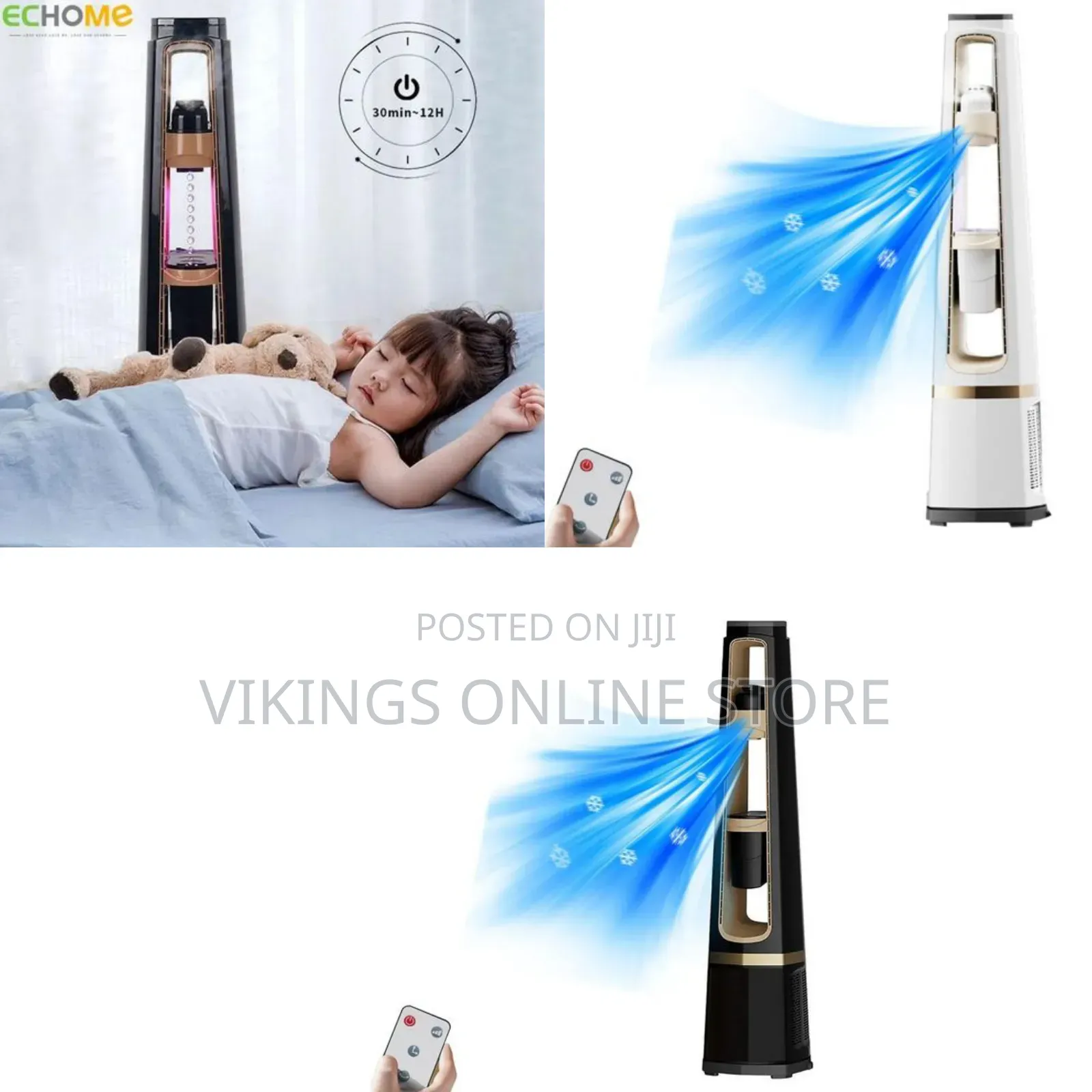 5 in 1 Bladeless Fan With Remote Control Floor Humidifying