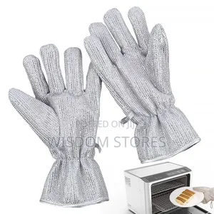 Aluminum Foil Dishwashing Wire Kitchen Glove Anti-Scalding Pair
