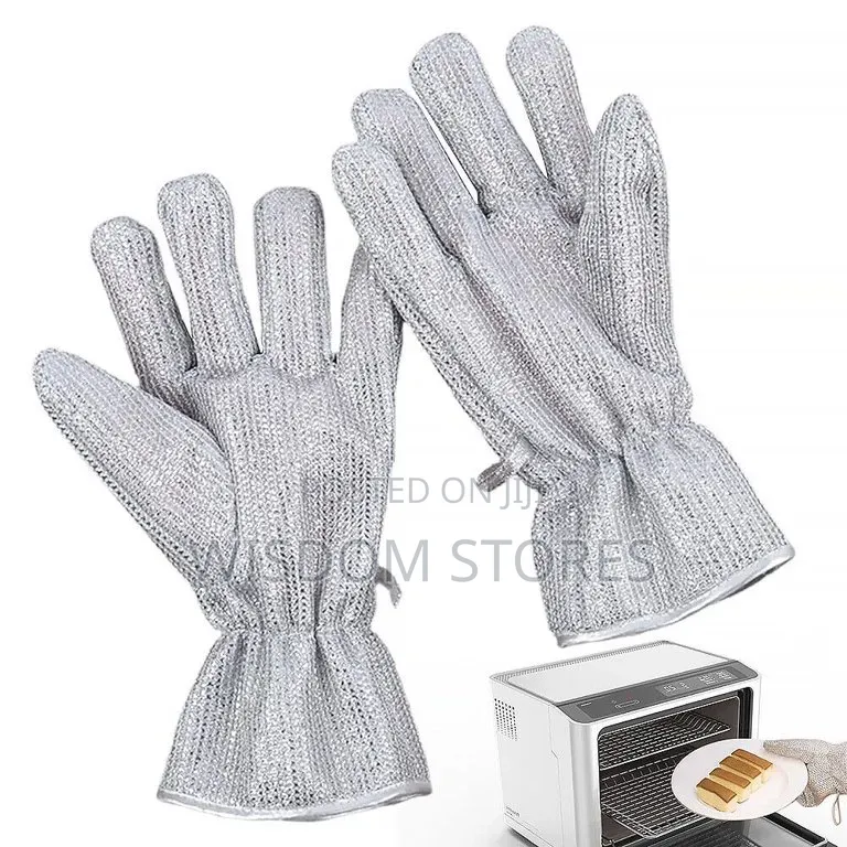 Aluminum Foil Dishwashing Wire Kitchen Glove Anti-Scalding Pair