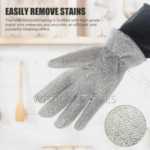 Aluminum Foil Dishwashing Wire Kitchen Glove Anti-Scalding Pair