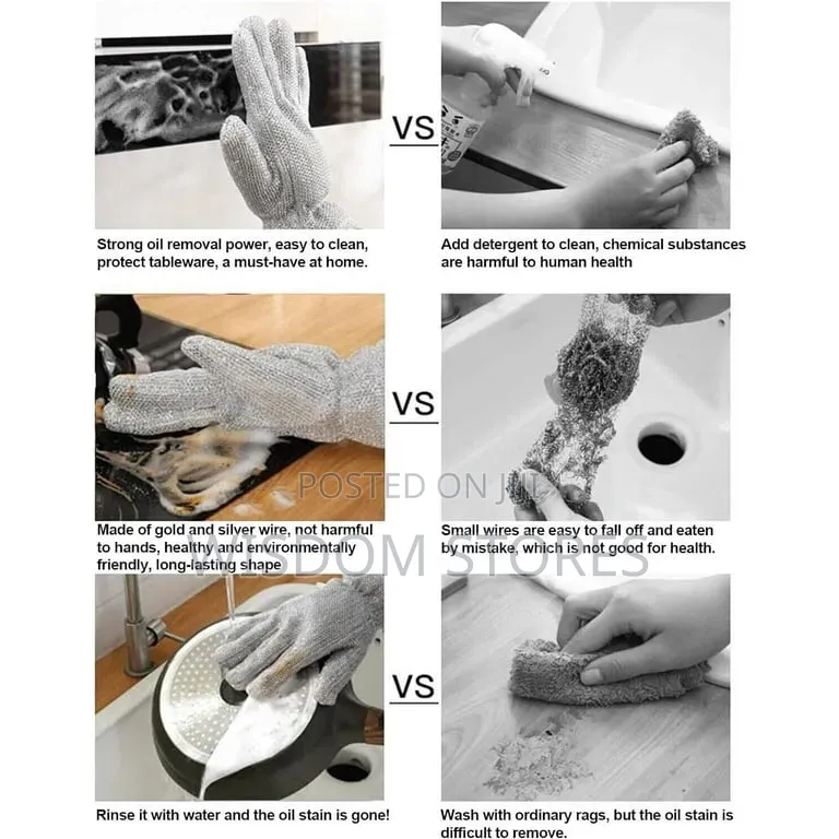 Aluminum Foil Dishwashing Wire Kitchen Glove Anti-Scalding Pair
