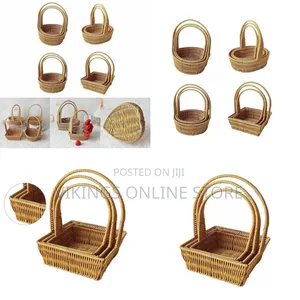 3pcs Stackable Fruit Baskets Elegant Flower Basket With Handle Food