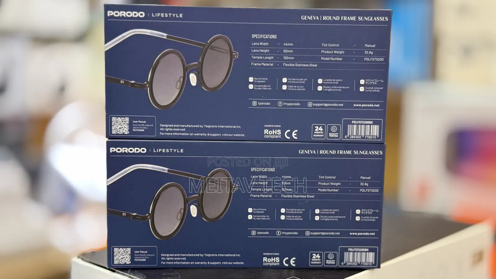 Porodo Dale Retro Round Frame Sun Glasses