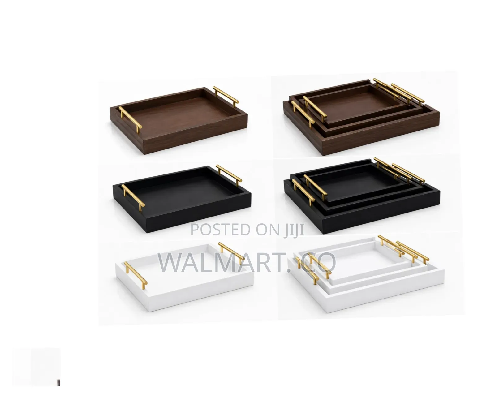 3pc Colored Wooden Trays - At Set