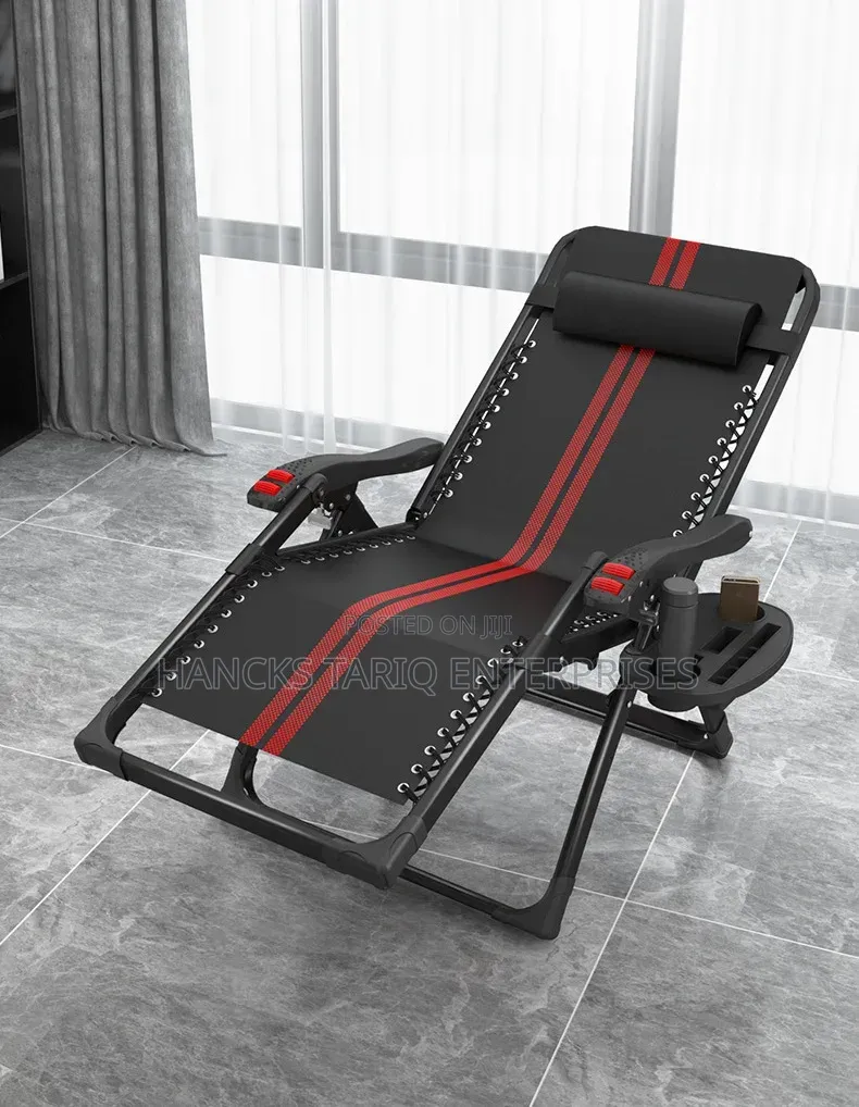 Foldable Zero Gravity Reclining Lounge Chair With Tray