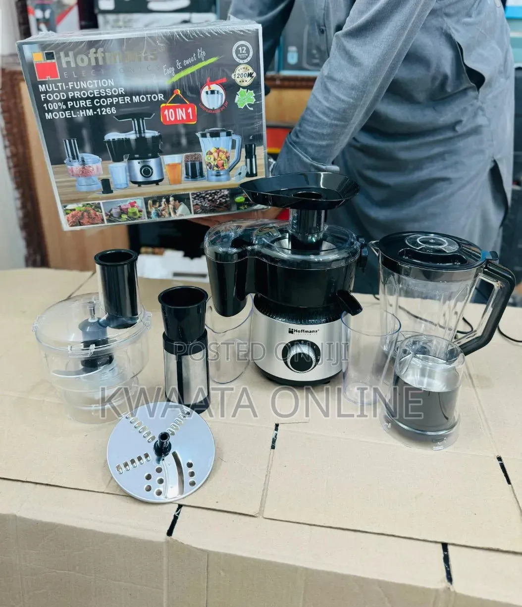 10 in 1 Hoffman 1200W Food Processor Unbreakable Jar Copper Coil Motor