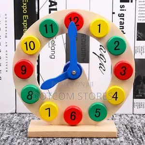 1pc Wooden Number Clock Educational Toy