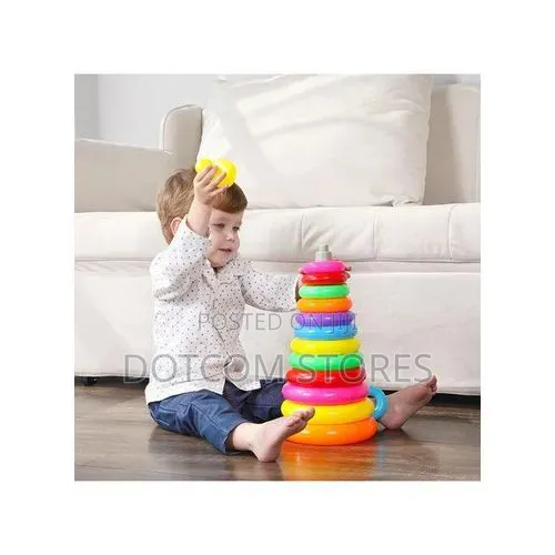 Colorful Stacking Ring Toys With Duck Topper