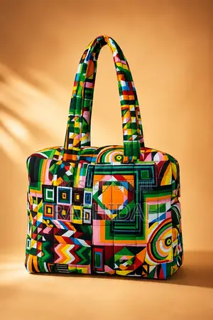 Daima Tote Bag- Multicolored-Green