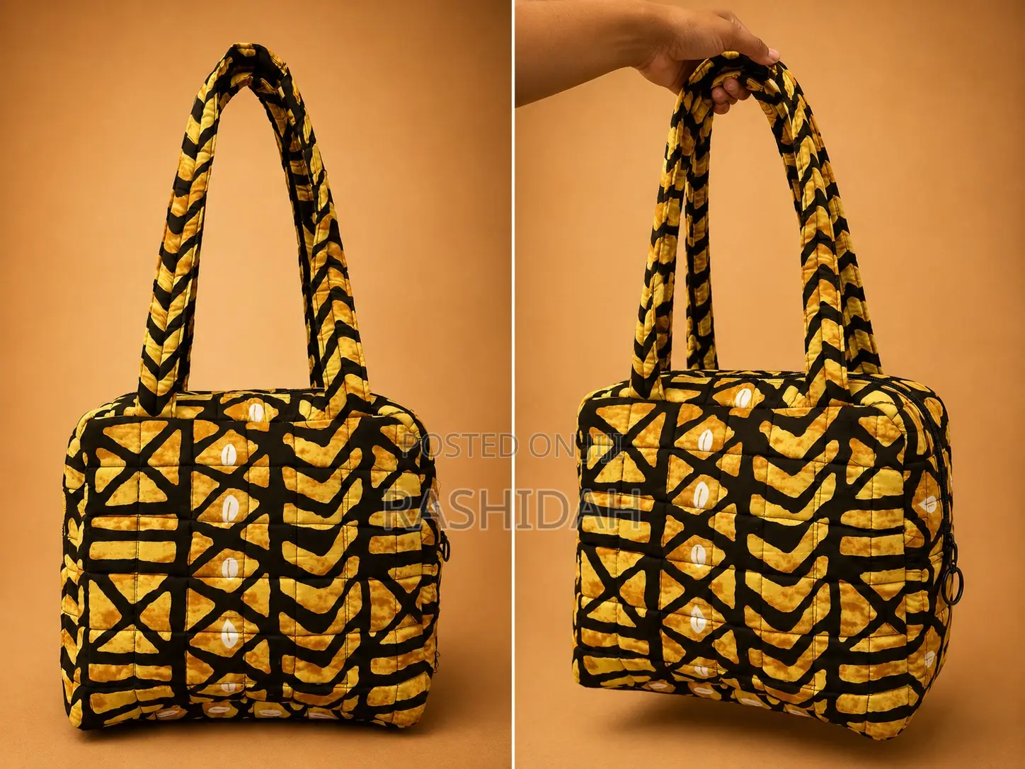 Daima Tote Bag-Multicolored-Gold