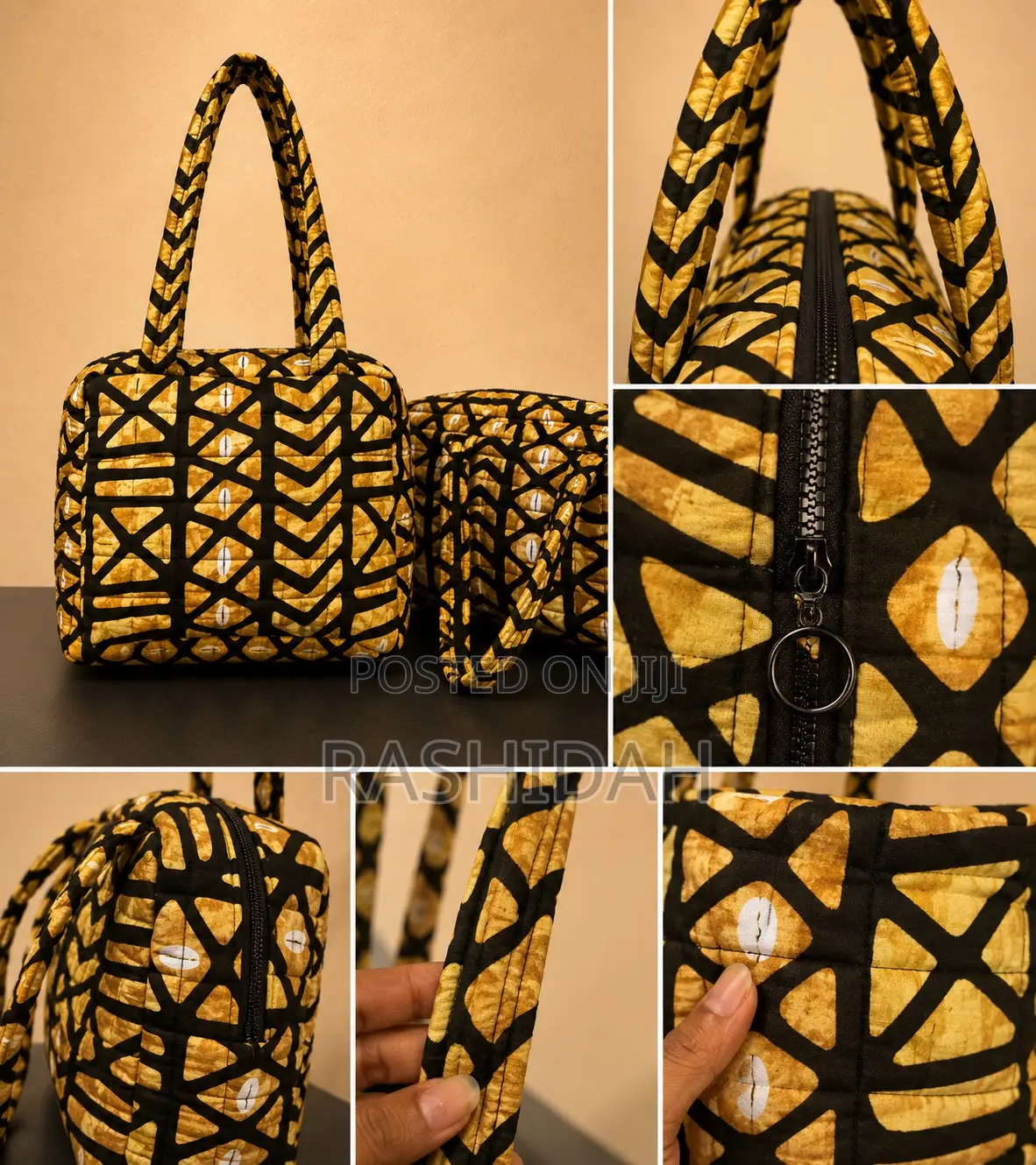 Daima Tote Bag-Multicolored-Gold