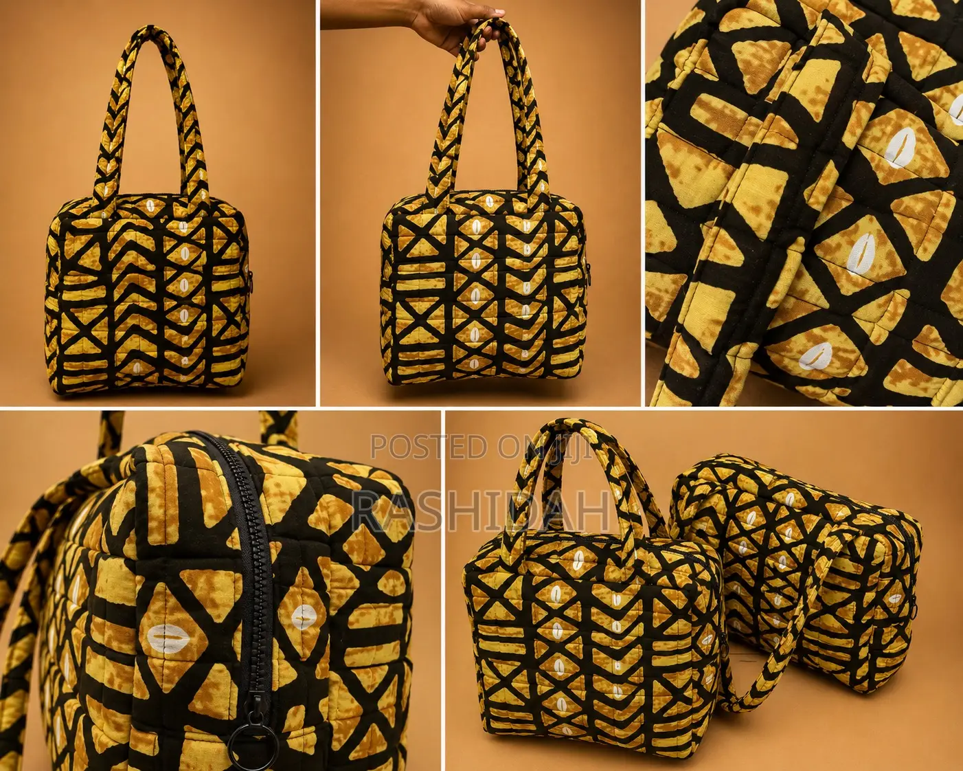 Daima Tote Bag-Multicolored-Gold