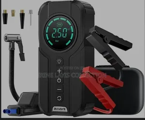 4-in-1 Portable Car Jump Starter With a Built-in Air Compressor.