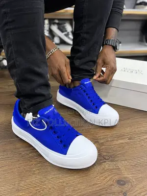 Original Alexander McQueen Blue Canvas Sneakers