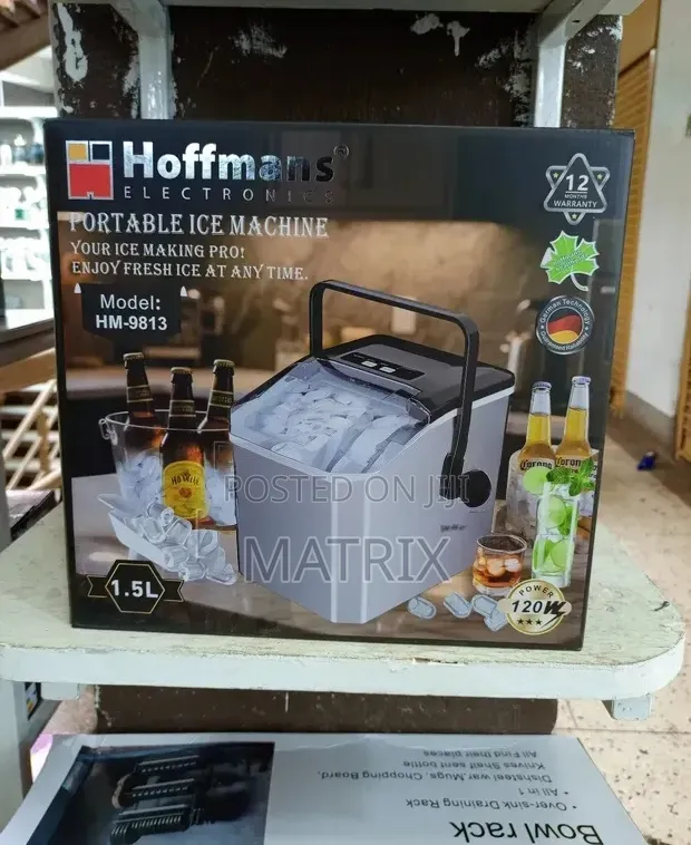 1.5L Hoffmans Portable Ice Machine, Model Hm-9813.