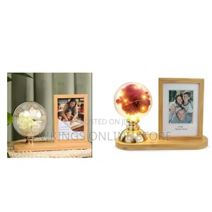 Home Decor Essentials LED Photo Frame With Illuminated Floral Globe