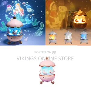 Bunny Carousel Night Light Projector, 6 Set Films Rotating LED Lamp