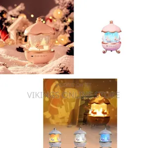 Bunny Carousel Night Light Projector, 6 Set Films Rotating LED Lamp