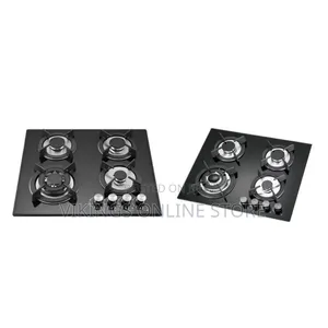 60*60cm Built-in and Stand Support Desktop 4-Burner Tempered Glass