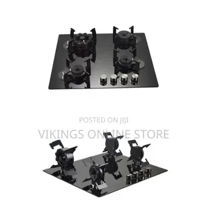 60*60cm Built-in and Stand Support Desktop 4-Burner Tempered Glass