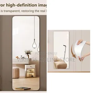 Rectangular Full Body Mirror Stick on Wall Diy No Drilling Required