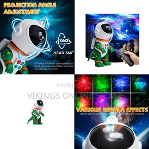 Green Lion Galaxy Star Projection Night Light, Dinosaur Astronaut