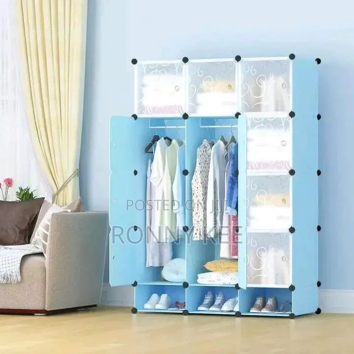 3 Column Plastic Wardrobe Closet