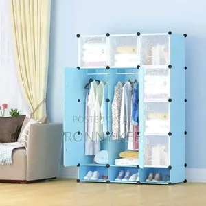 3 Column Plastic Wardrobe Closet