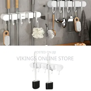 Broom Hanger, Wall Mounted Broom Organizer With 4 Position