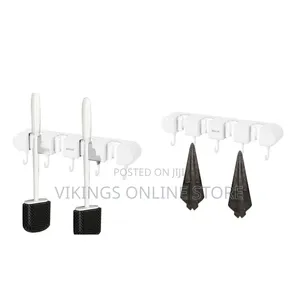Broom Hanger, Wall Mounted Broom Organizer With 4 Position