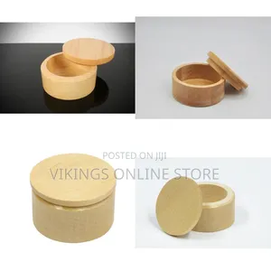 Round Unpainted Wooden Jewelry Box Plain Unfinished Wood Trinket Box