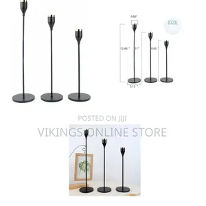 Candlestick Holders for Dining Room Table 3 Set, 9"x11"x13" Iron