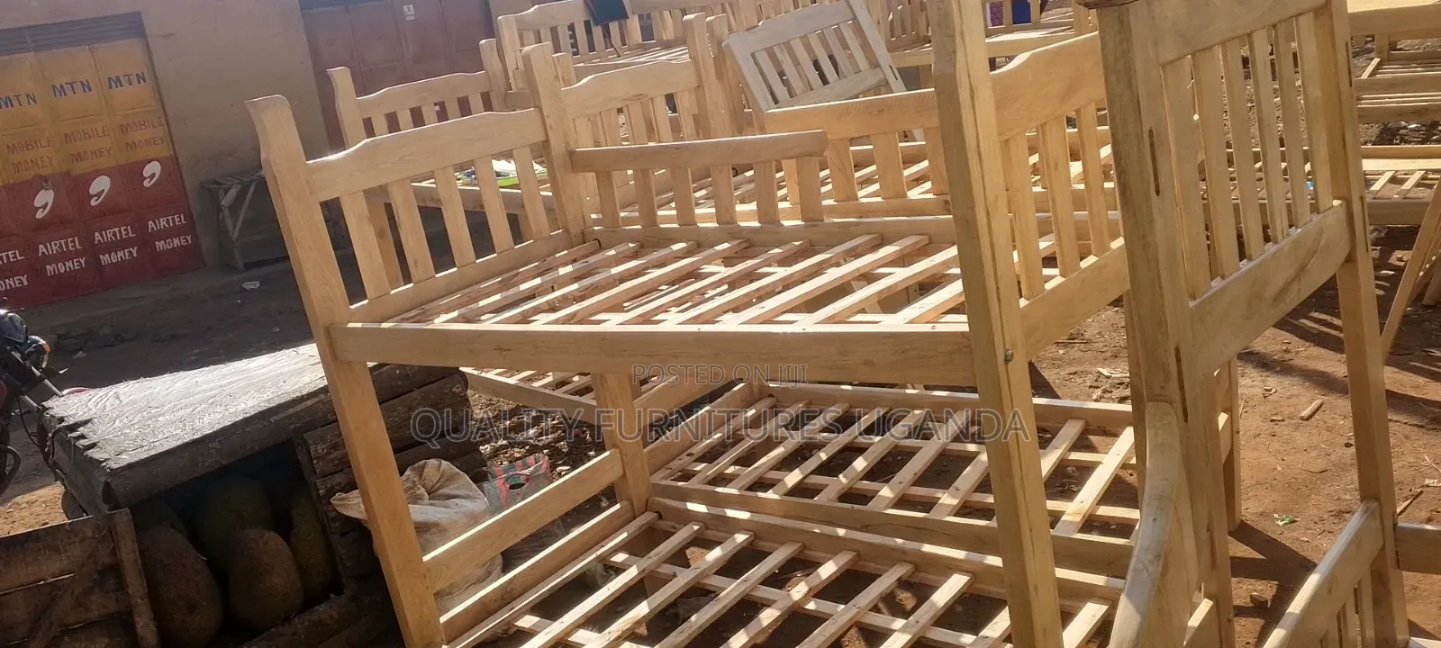 Natural Color 3 by 6 Strong Wooden Bed