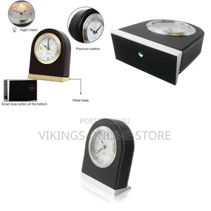 Leather Alarm Clock Mute Movement Hotel Table Clock Desktop Decoration