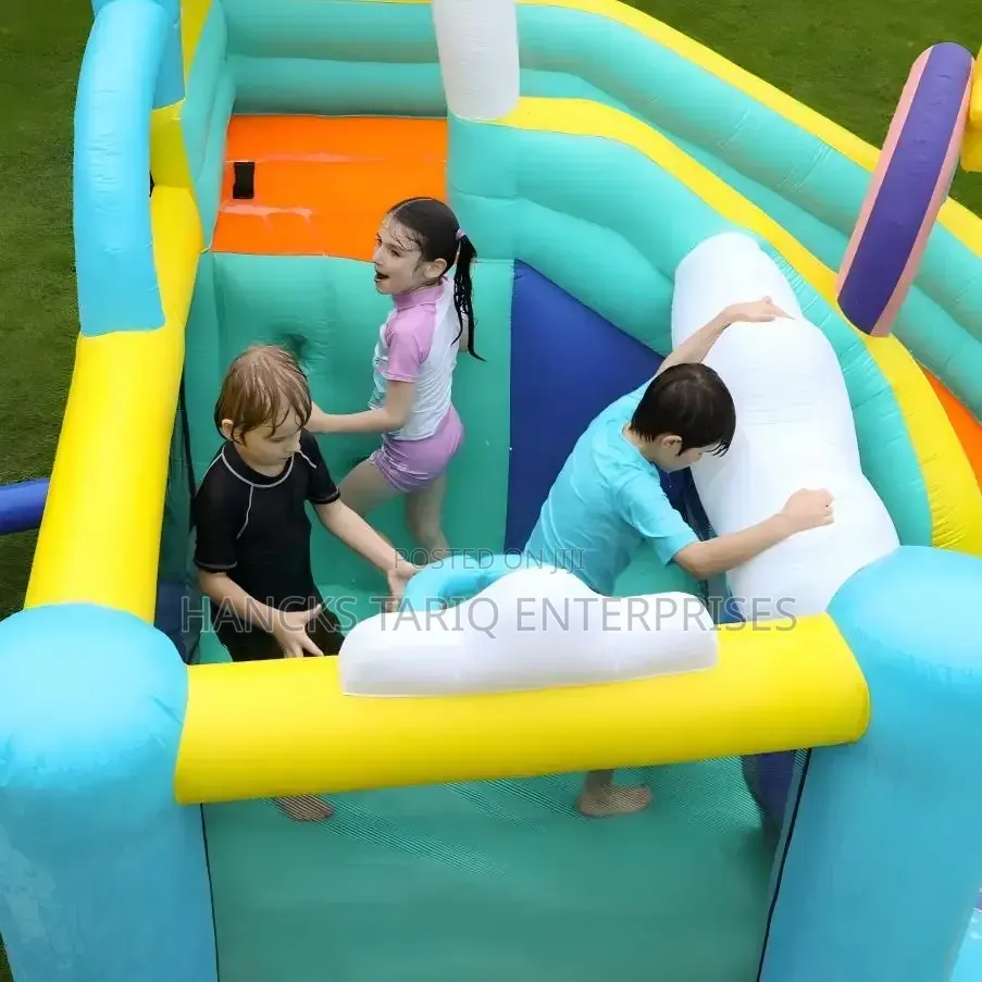Unicorn Rainbow Theme Inflatable Bouncy Castle With Slide Pool
