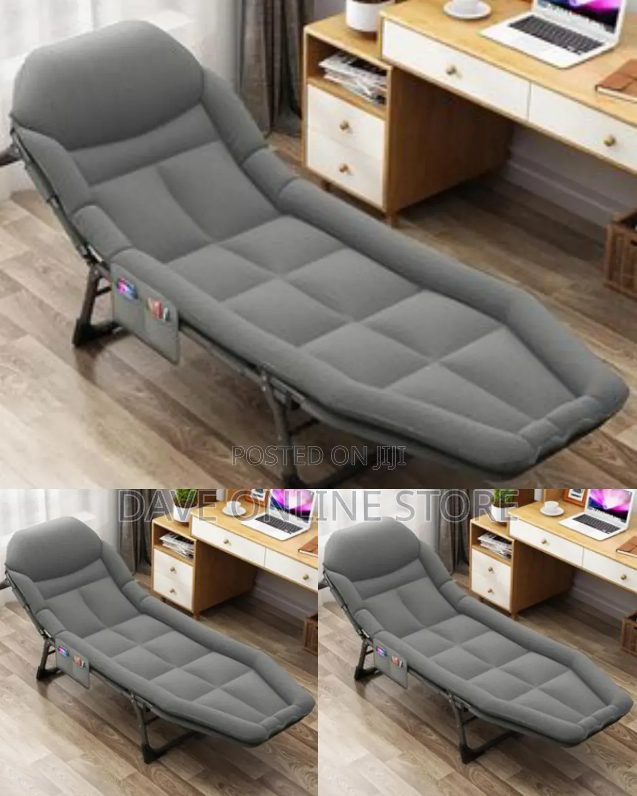 Grey Portable Folding Bed