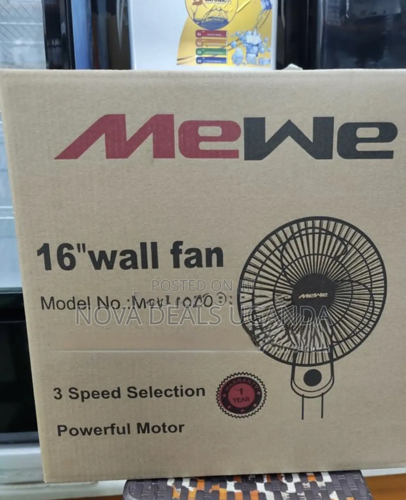 2pcs MeWe 16-Inch Wall Fan-Black