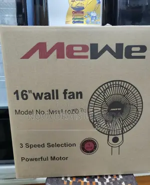 2pcs MeWe 16-Inch Wall Fan-Black