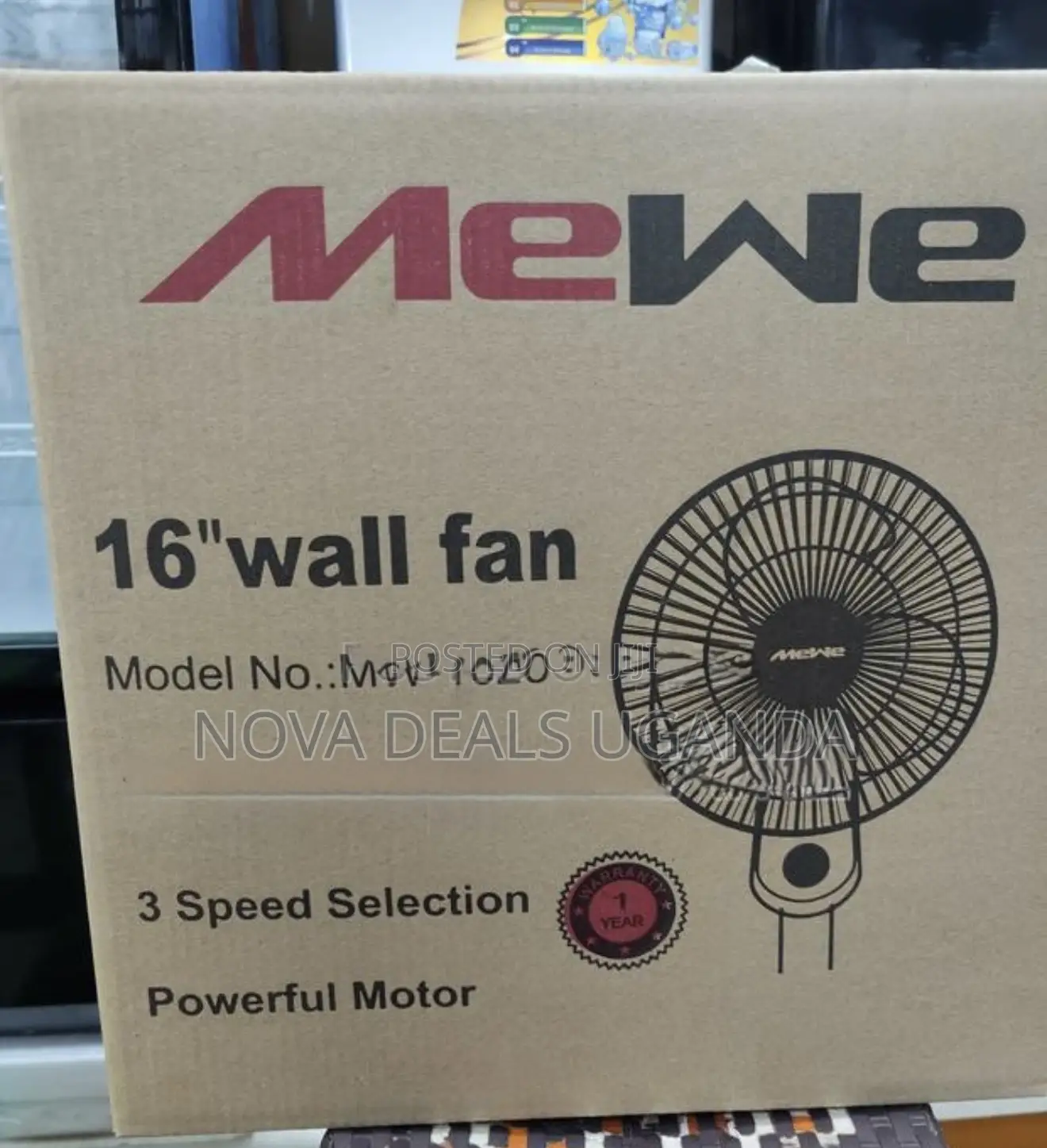 2pcs MeWe 16-Inch Wall Fan-Black